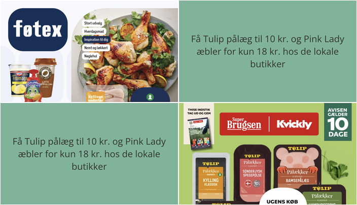 Få Tulip pålæg til 10 kr. og Pink Lady æbler for kun 18 kr. hos de lokale butikker