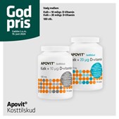 God pris på kosttilskud med kalk fra Apovit