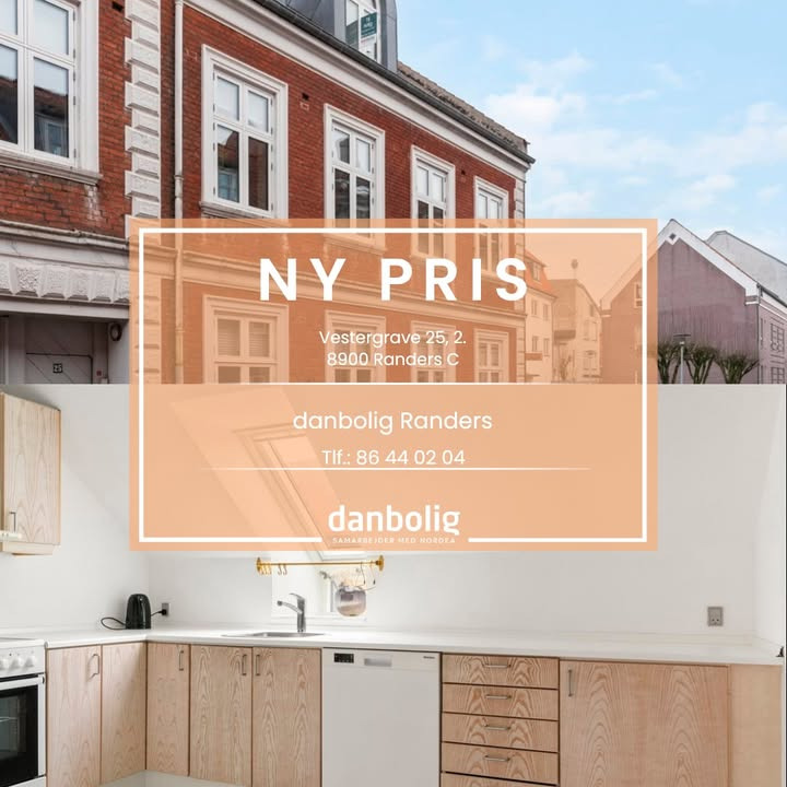 Danbolig Randers annoncerer ny pris på centralt beliggende 4-værelses lejlighed i Randers C