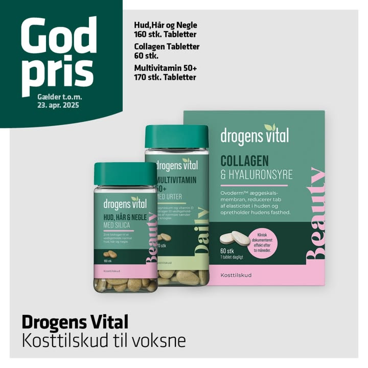 Ikast Apotek præsenterer Drogens Vital kosttilskud med gode tilbud online