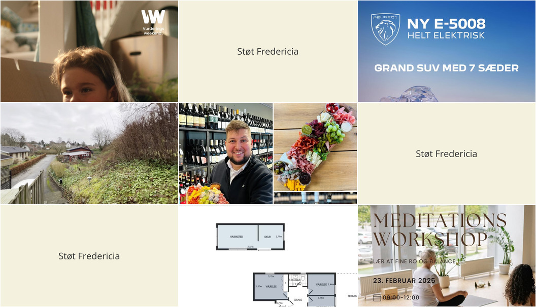 Nyt fra DANBOLIG Fredericia, HENRIK CHRISTENSEN - Fredericia, FREDERICIA VINHANDEL og 3 andre