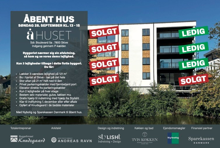 Luksus ved åen: åben hus i Åhuset med Nybolig Skive I/S