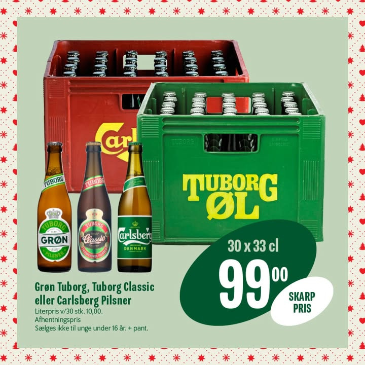 Min købmand, Nim: Kasse Grøn Tuborg til skarp pris til weekenden