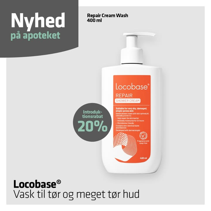 Herning Løve Apotek præsenterer Locobase Repair Shower Cream med 20% introduktionsrabat