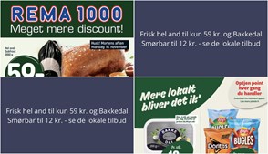 Frisk hel and til kun 59 kr. og Bakkedal Smørbar til 12 kr. - se de lokale tilbud