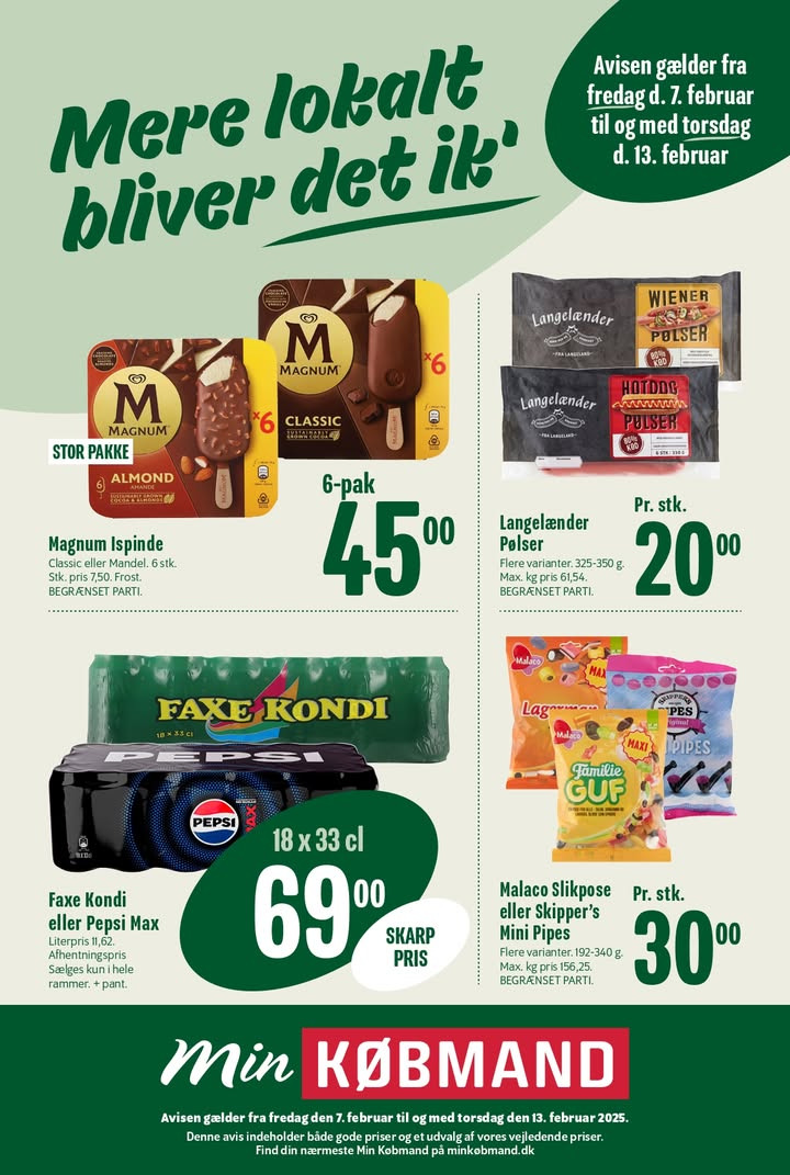Ugens tilbudsfund fra købmand Jesper hos Min Købmand Lemvig: Få lækkerier til skarpe priser fra den 7. til 13. februar
