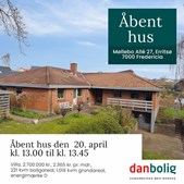 Åbent hus inviterer til fremvisning af rummelig bolig i børnevenligt kvarter i Fredericia