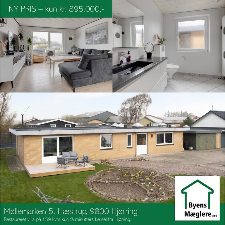Byens Mæglere ApS præsenterer: Prisnedsat villa i Hjørring klar til indflytning