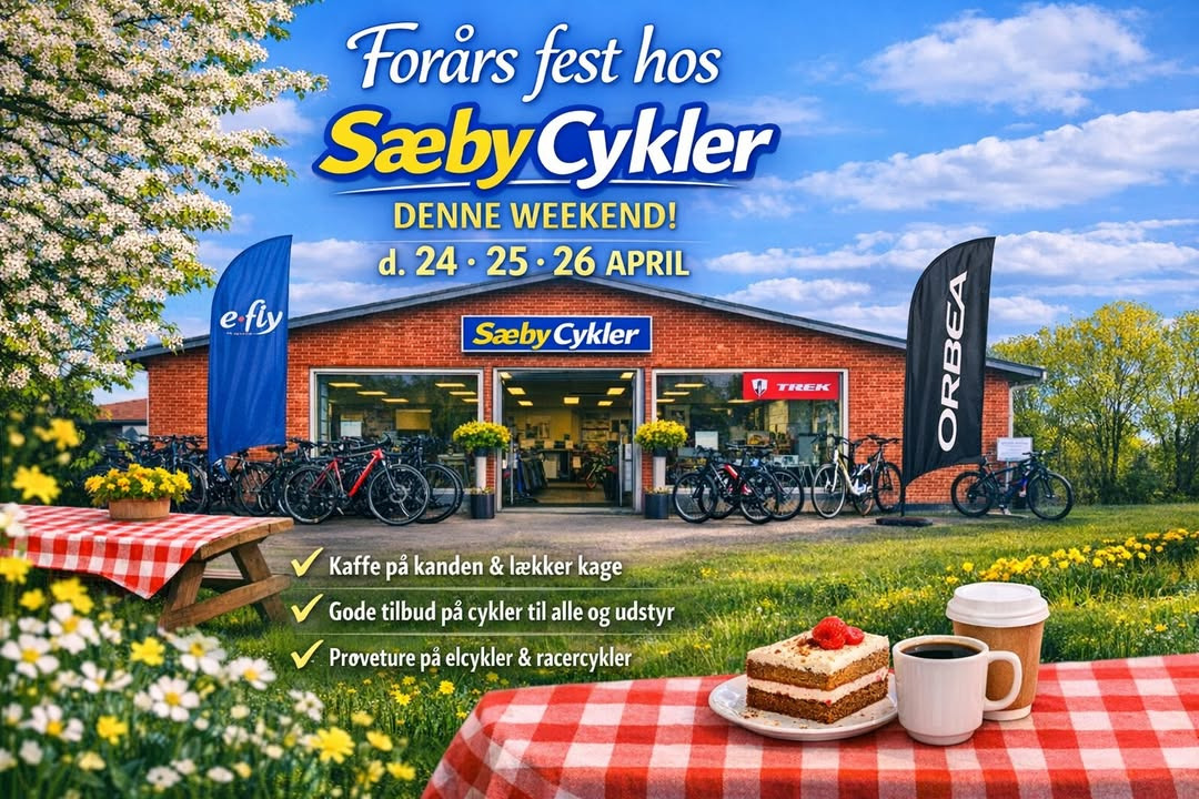 Forårscykelfest hos Sæby cykler med tilbud og events 24.-26. april