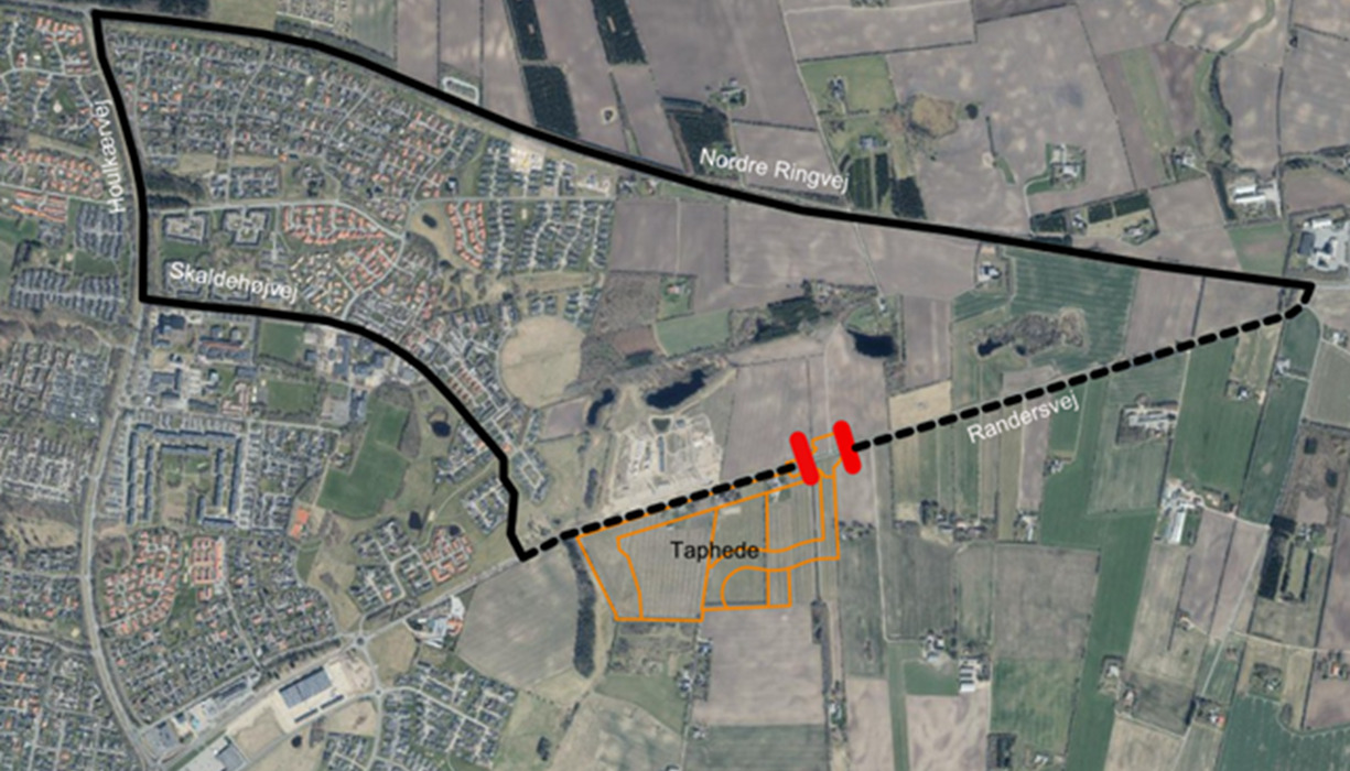 Vejarbejde på Randersvej øst for Viborg: Vejen er lukket ved indkørsel til Taphede