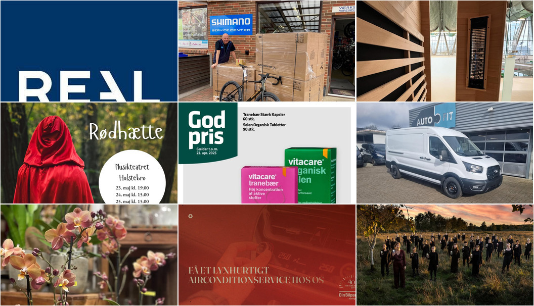 Nyt fra Operaen i Midten, RealMæglerne Herning, Herning Løve Apotek og 6 andre