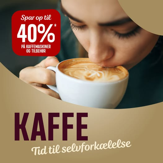 Hos Skousen Vejen kan du spare op til 40% på kaffemaskiner