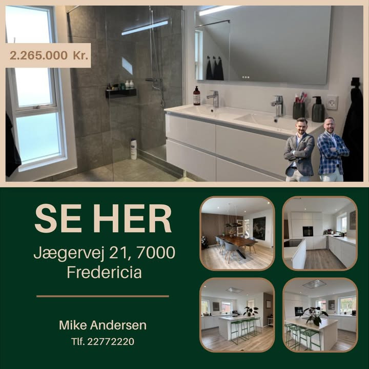 Ejendomsmægler Mike Andersen præsenterer drømmebolig til salg på Jægervej i Fredericia