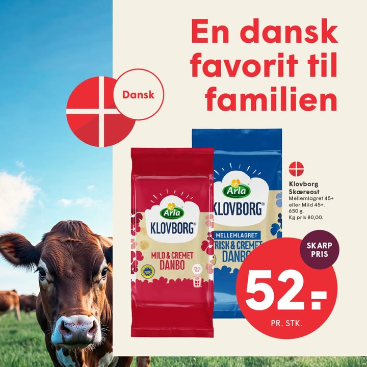 SPAR SKALLERUP A/S fremhæver Arla Klovborg som danskernes favoritost