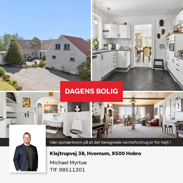 Stor villa til salg på Klejtrupvej 38 i Hobro med rummeligt areal og attraktiv pris