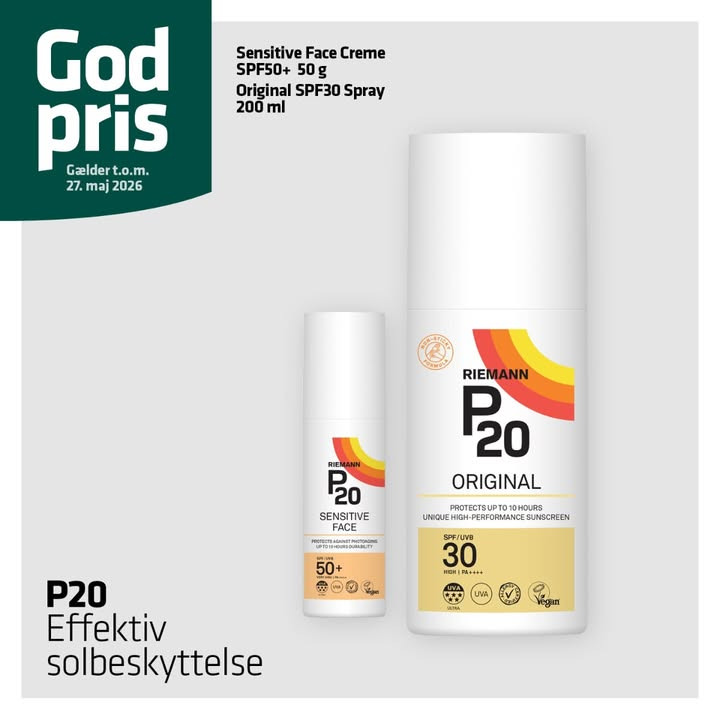 Ikast Apotek har god pris på solbeskyttelse fra P20