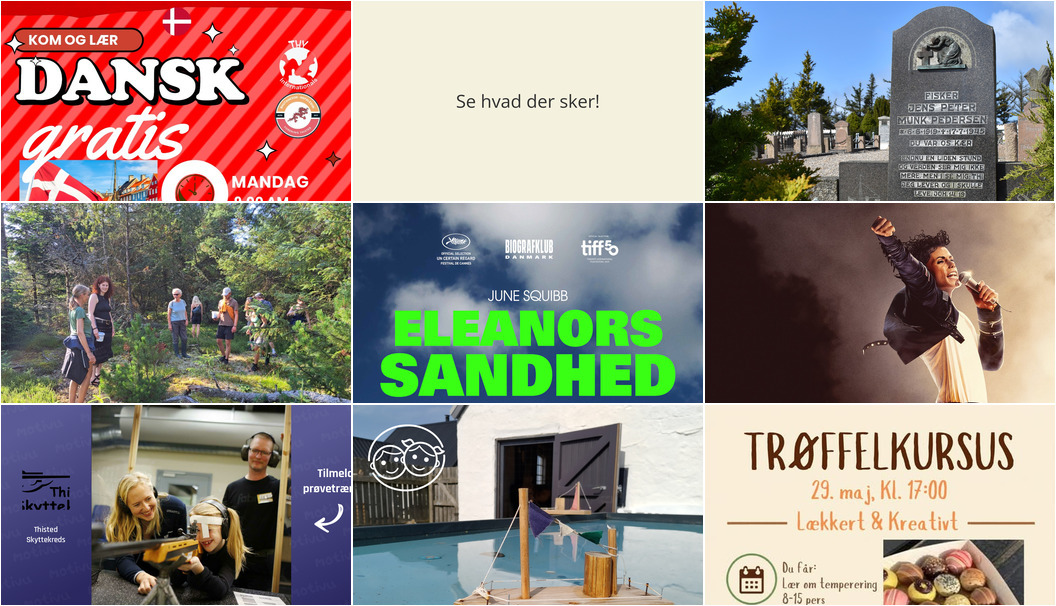 Oplev næste uge i Thy med kulturelle begivenheder og kreative workshops