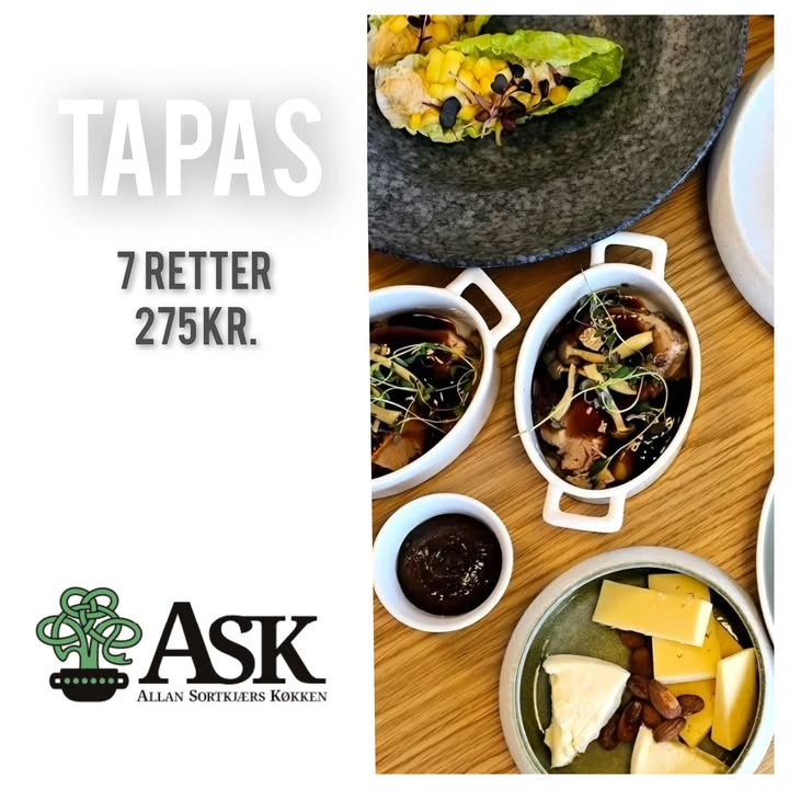 Ask tilbyder tapas med 7 små serveringer for 275 kr. per person