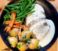 Njordkøkken tilbyder kalvespidsbryst med tilbehør til afhentning tirsdag