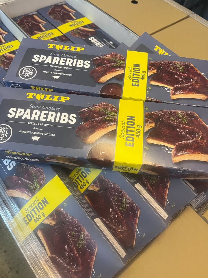 Meny Klarup sælger Tulip spareribs til 35 kr. pr. pakke
