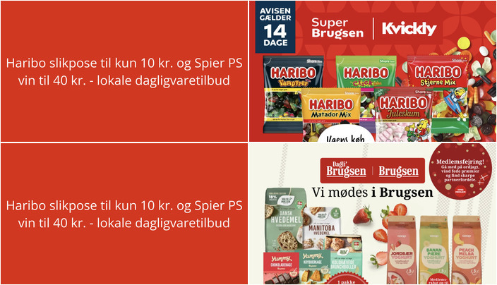 Haribo slikpose til kun 10 kr. og Spier PS vin til 40 kr. - lokale dagligvaretilbud