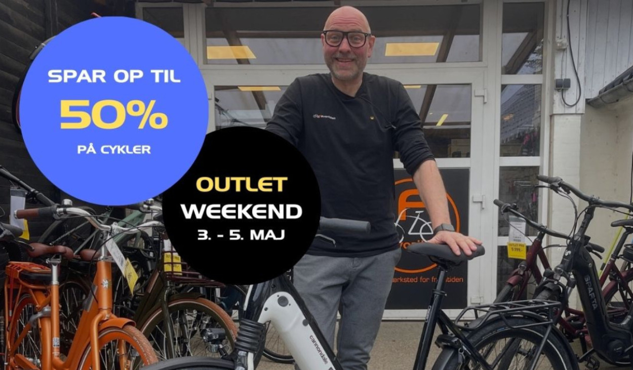 Kæmpe besparelser på cykler hos Cykelfavoritten Outlet i weekenden!