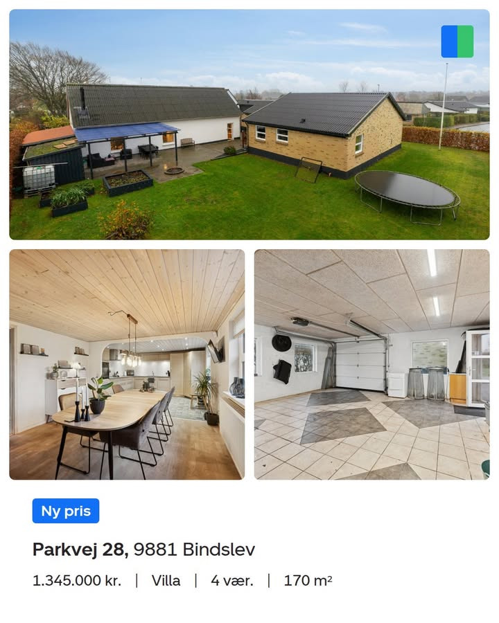 Nybolig Hjørring v/Morten Hove annoncerer prisnedsættelse på villa i Bindslev