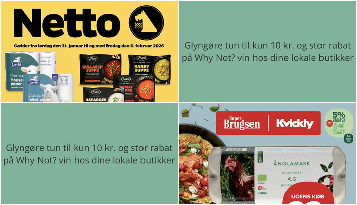 Glyngøre tun til kun 10 kr. og stor rabat på Why Not? vin hos dine lokale butikker