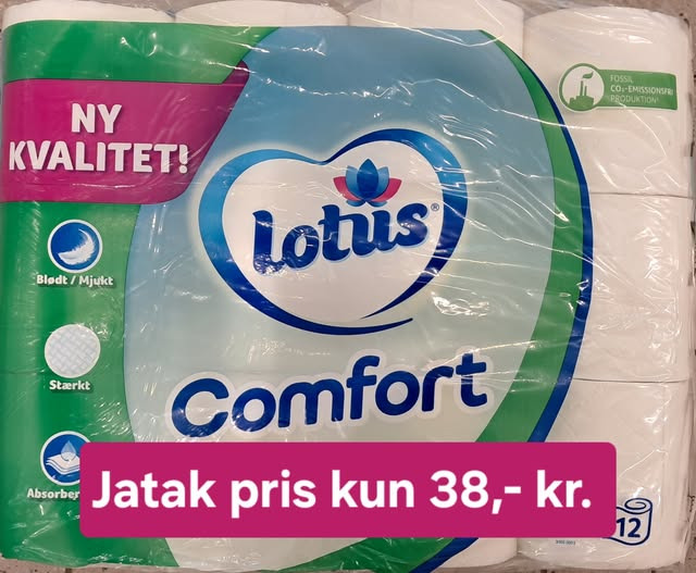 SPAR Valsgård tilbyder Lotus Comfort toiletpapir til særlig ja-tak pris