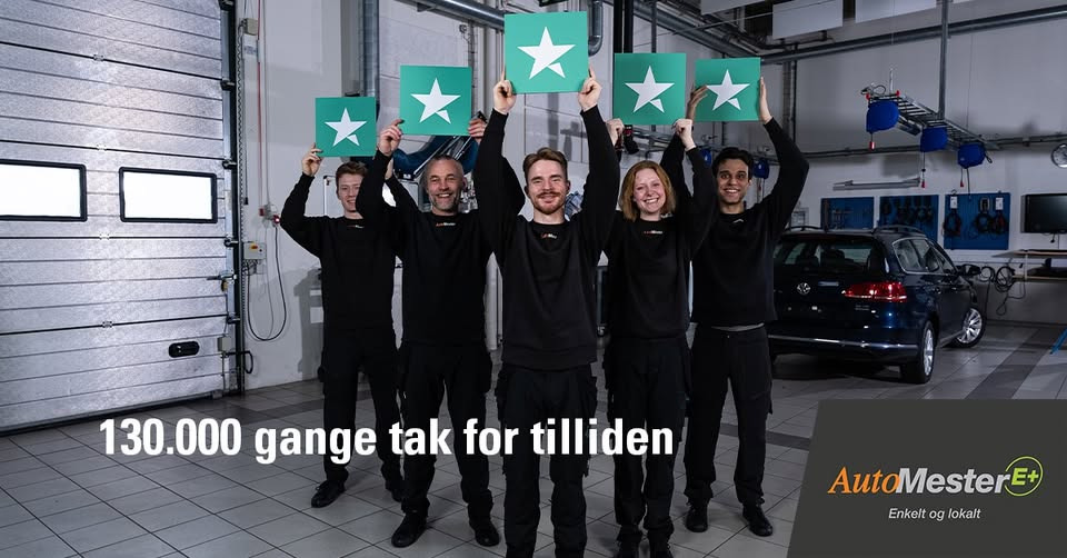 Tilst Auto Aarhus ApS markerer AutoMesters 130.000 Trustpilot-anmeldelser og TrustScore på 4,9