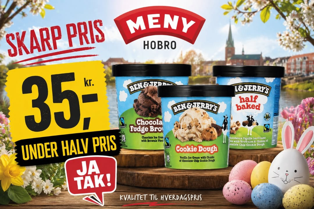 MENY Hobro sælger Ben & Jerry’s til 35 kr. pr. stk.