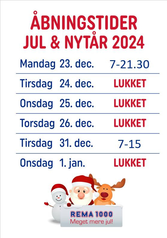 Rema 1000 Gødvad v/Peder Haarup afslører julens åbningstider og takker kunderne