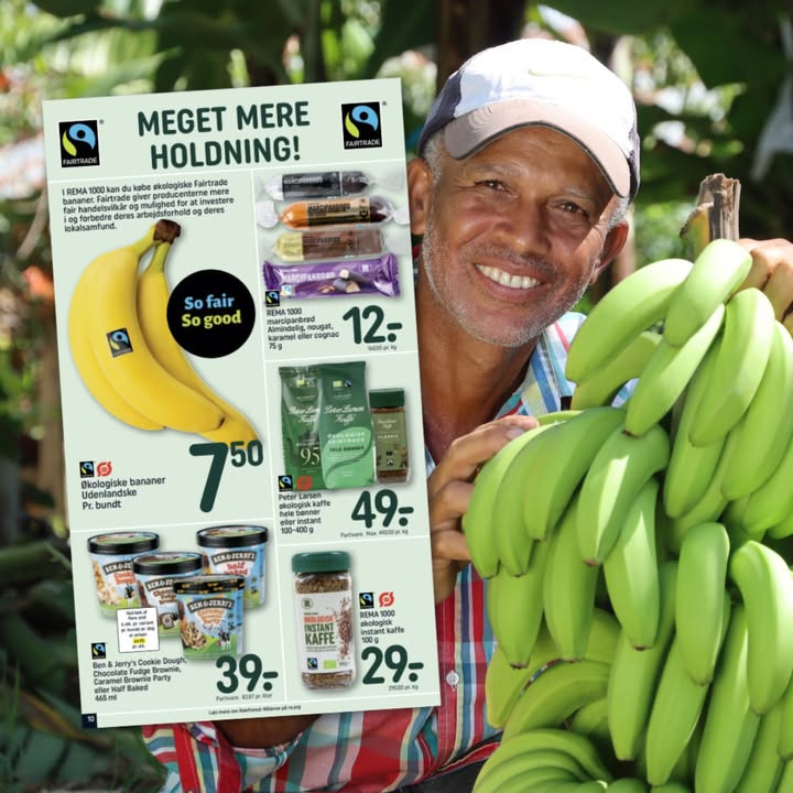 Rema1000 Gærumvej fremhæver Fairtrade-mærkede varer i ugens tilbudsavis
