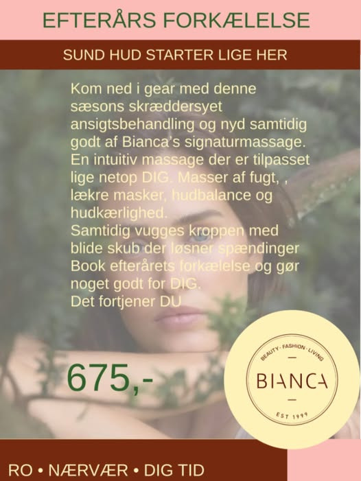 Efterårsforkælelse til dig selv hos Bianca Pure Skin