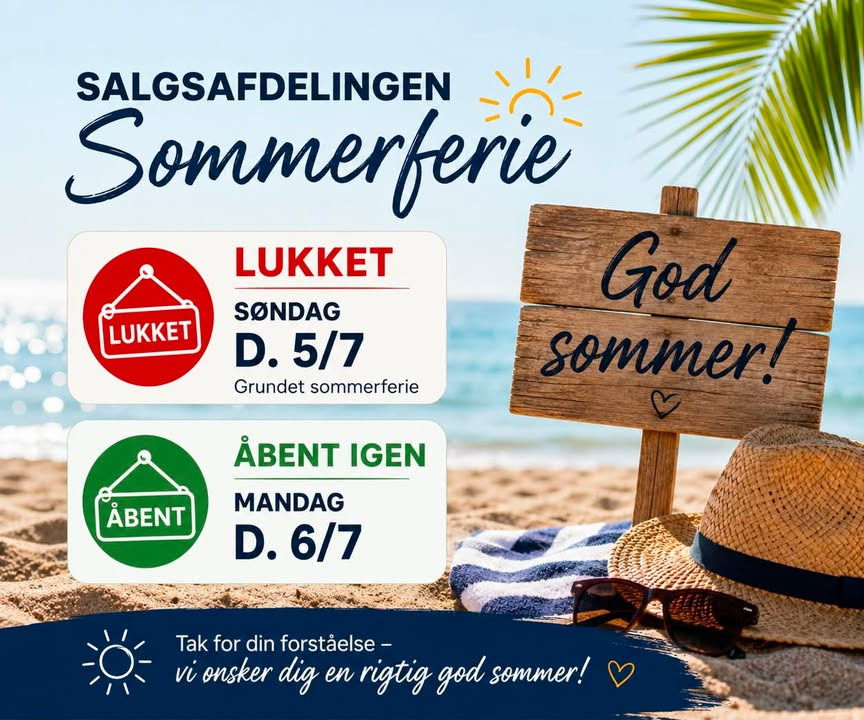 Sørby Autocenter holder lukket i salgsafdelingen 5/7 på grund af sommerferie