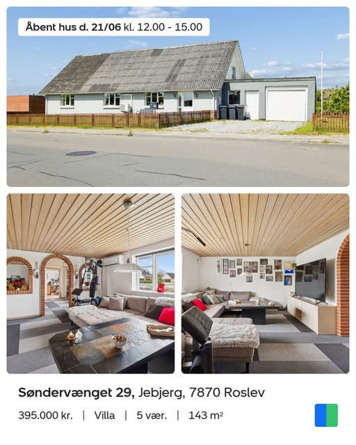 Nybolig Skive I/S holder åbent hus på Søndervænget 29 den 21/6