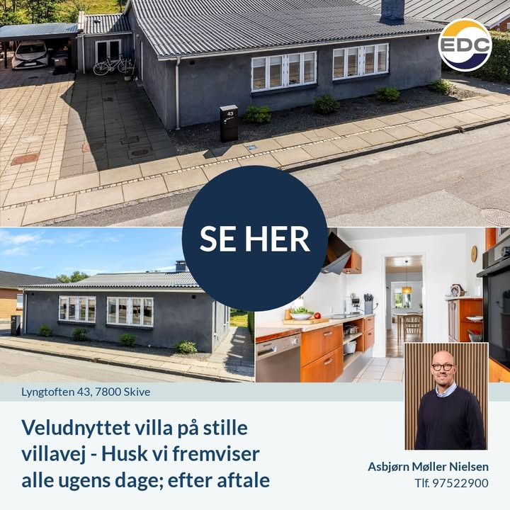 EDC Skive I/S fremhæver veludnyttet villa på rolig vej