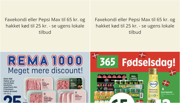Faxekondi eller Pepsi Max til 65 kr. og hakket kød til 25 kr. - se ugens lokale tilbud