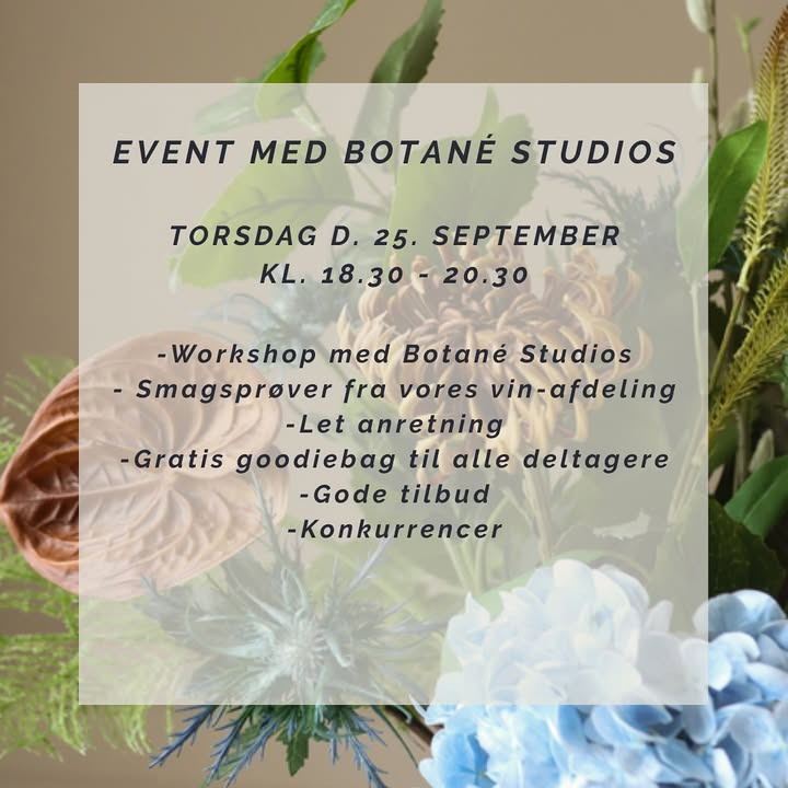Livingshop Holstebro inviterer til inspirerende aften med Botané Studios og vinoplevelser