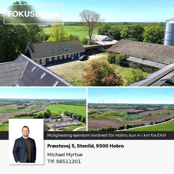 Home Hobro fremhæver bolig med 3.224 m² udhuse og stuehus i Stenild