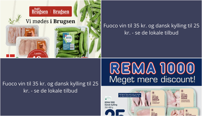 Fuoco vin til 35 kr. og dansk kylling til 25 kr. - se de lokale tilbud