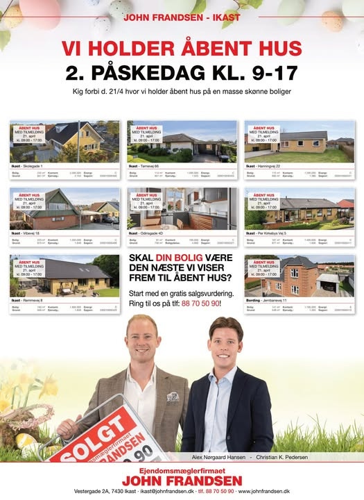 John Frandsen Ikast inviterer til åbent hus i påsken