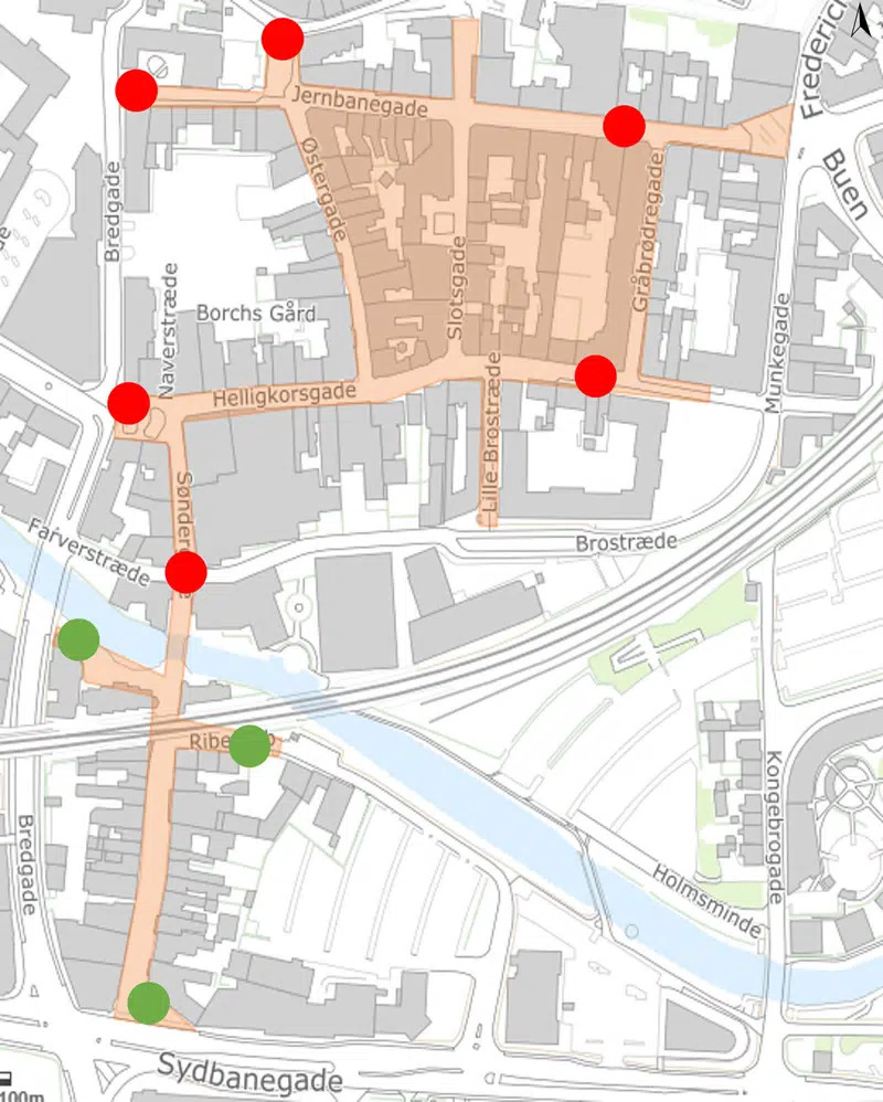 Kolding Kommune forbedrer gågader med automatiske pullerter og renovationsplaner