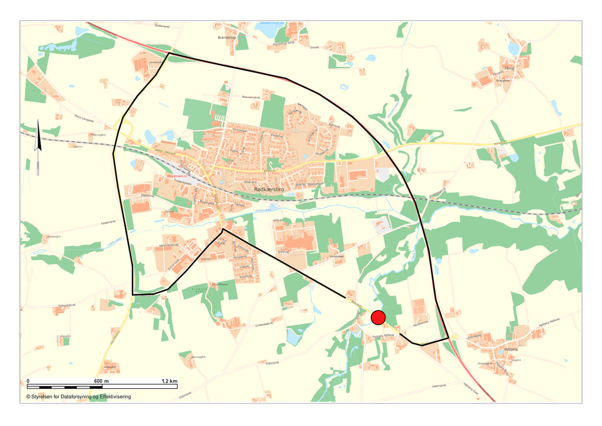 Vejen er lukket ved broen over Tange Å