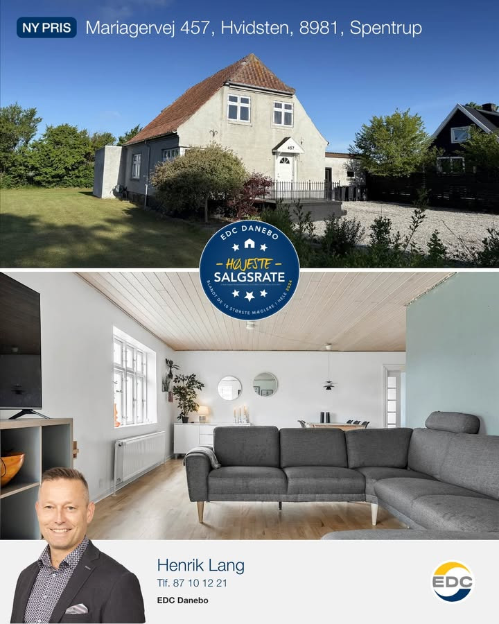 EDC DANEBO annoncerer ny pris på rummelig villa i Hvidsten