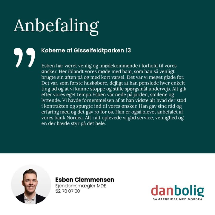 Danbolig Nørresundby får varme anbefalinger for køberrådgivning