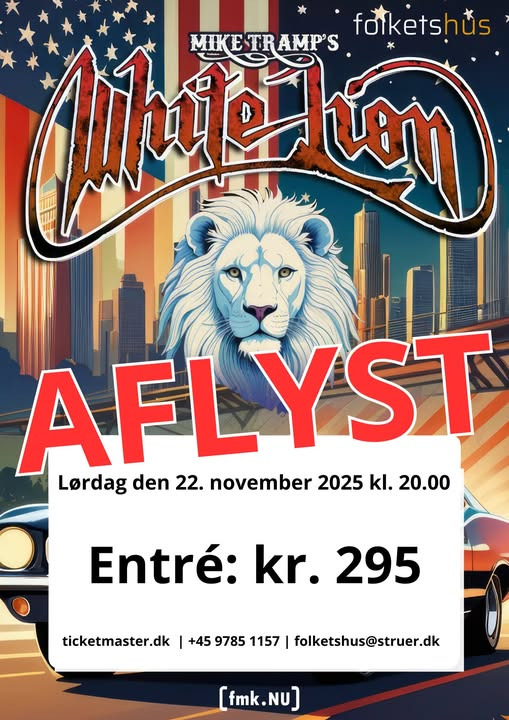 Folkets Hus aflyser koncert med White Lion i november 2025
