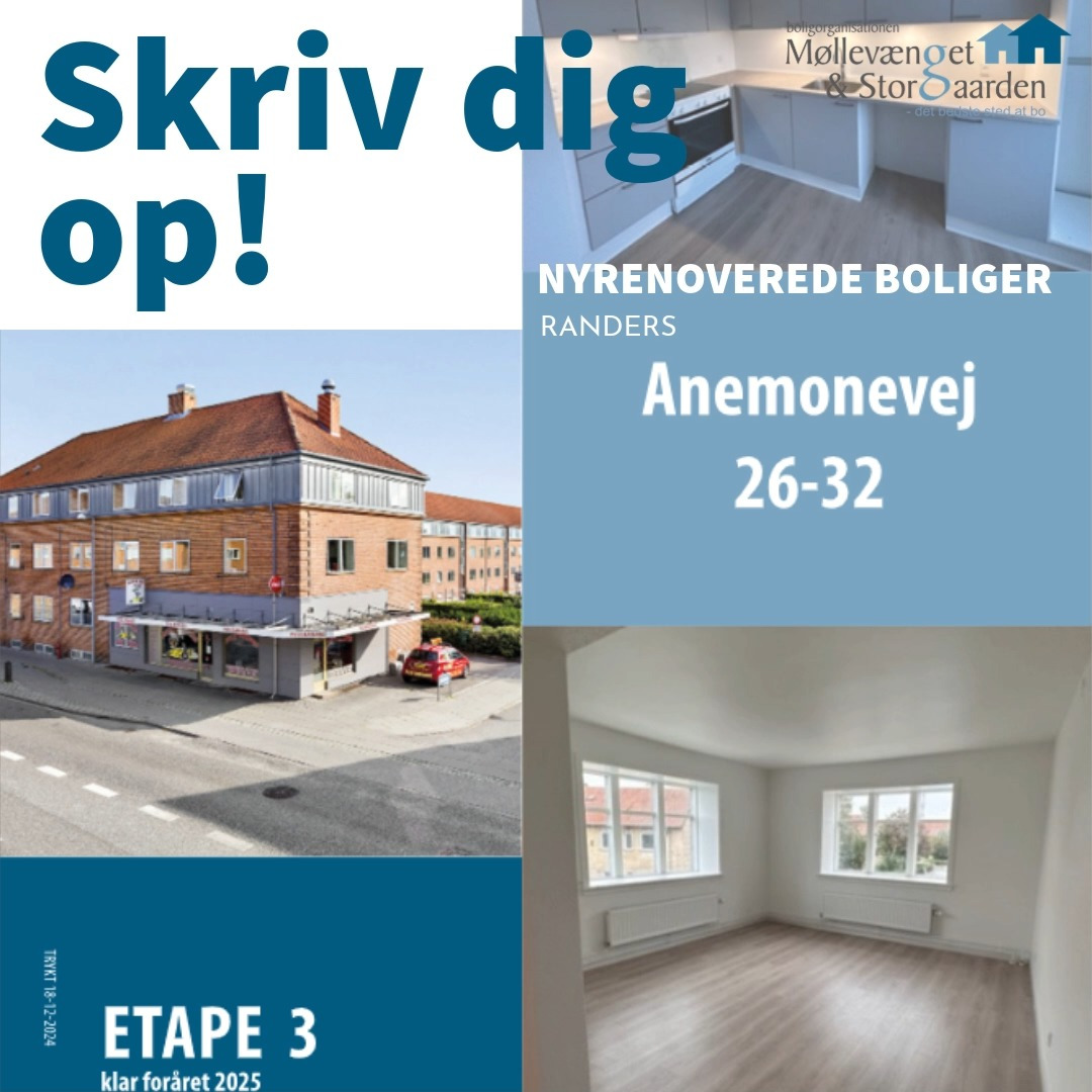 RandersBolig: Sidste chance for nyrenoverede boliger på Anemonevej i Randers