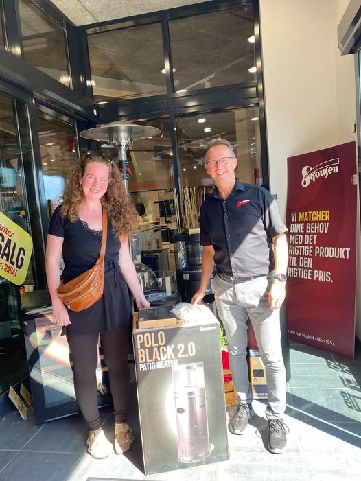 Skousen Holstebro melder Enders POLO BLACK 2.0 terrassevarmer afhentet af vinder