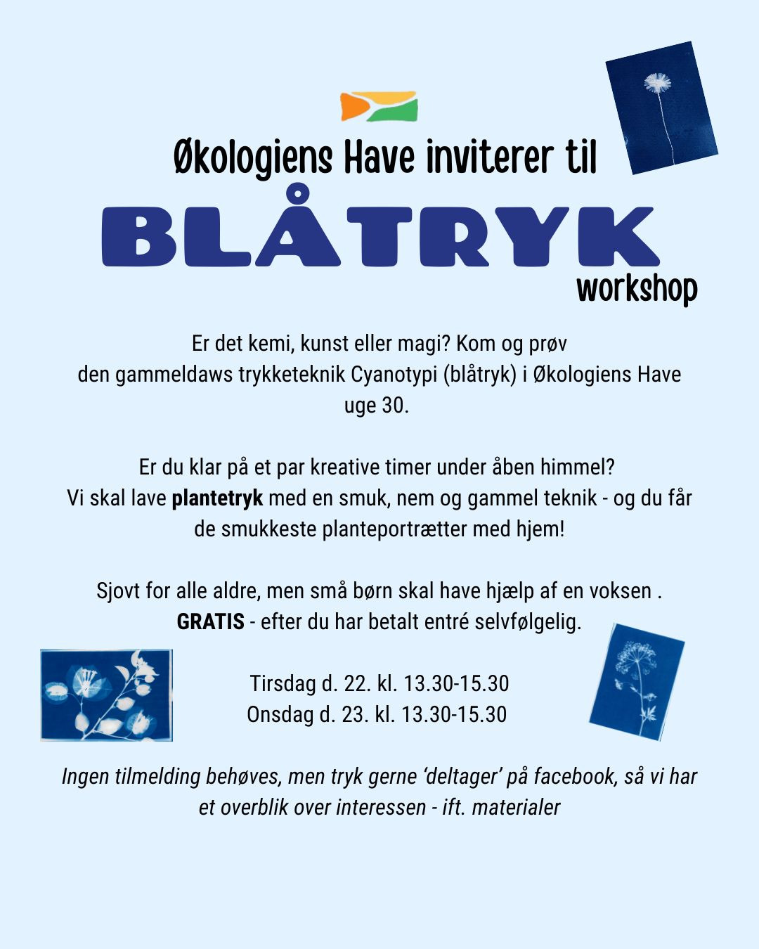 Sommerworkshop: Blåtryk i Økologiens Have